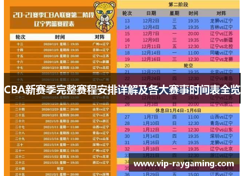 CBA新赛季完整赛程安排详解及各大赛事时间表全览